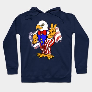 Patriotic Bald Eagle in Uncle Sam Costume Hoodie